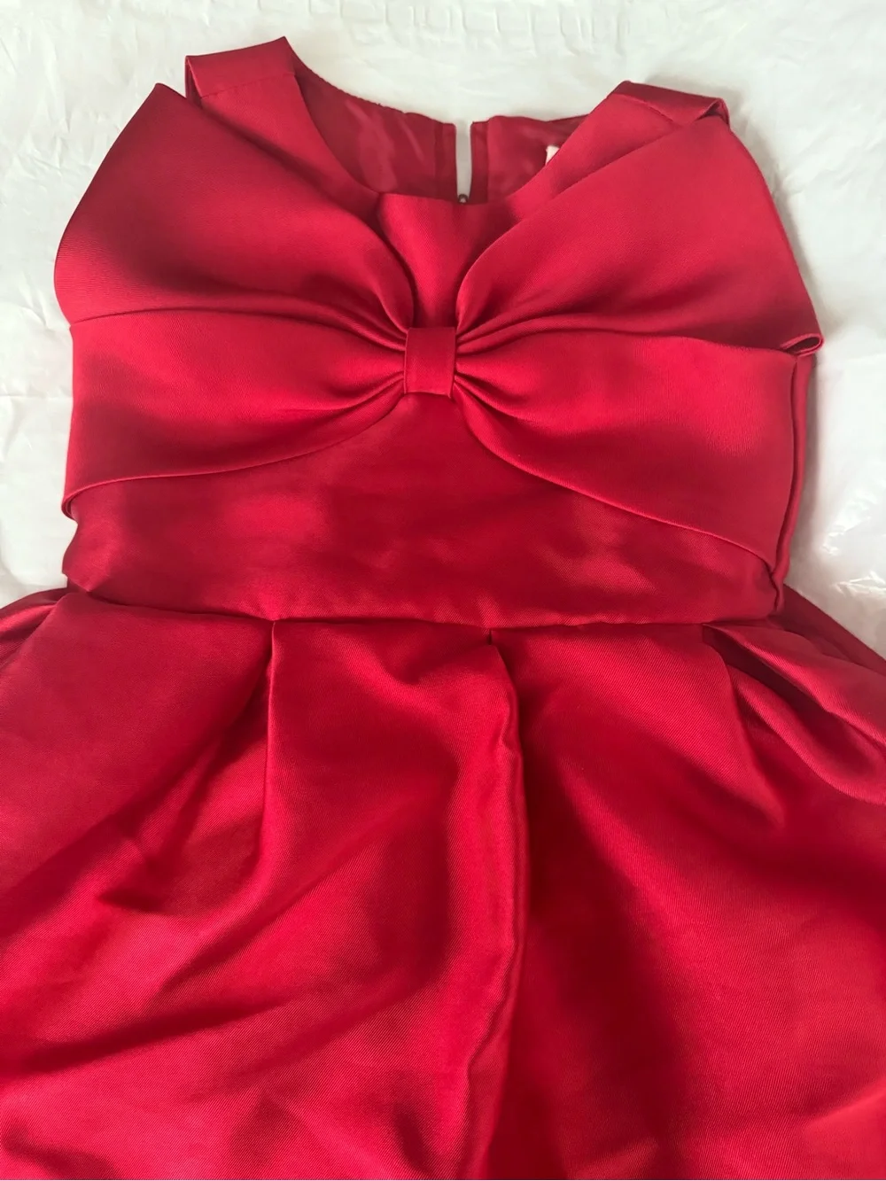 Rare Editions Red Satin Bow-Front Girls' Formal Dress